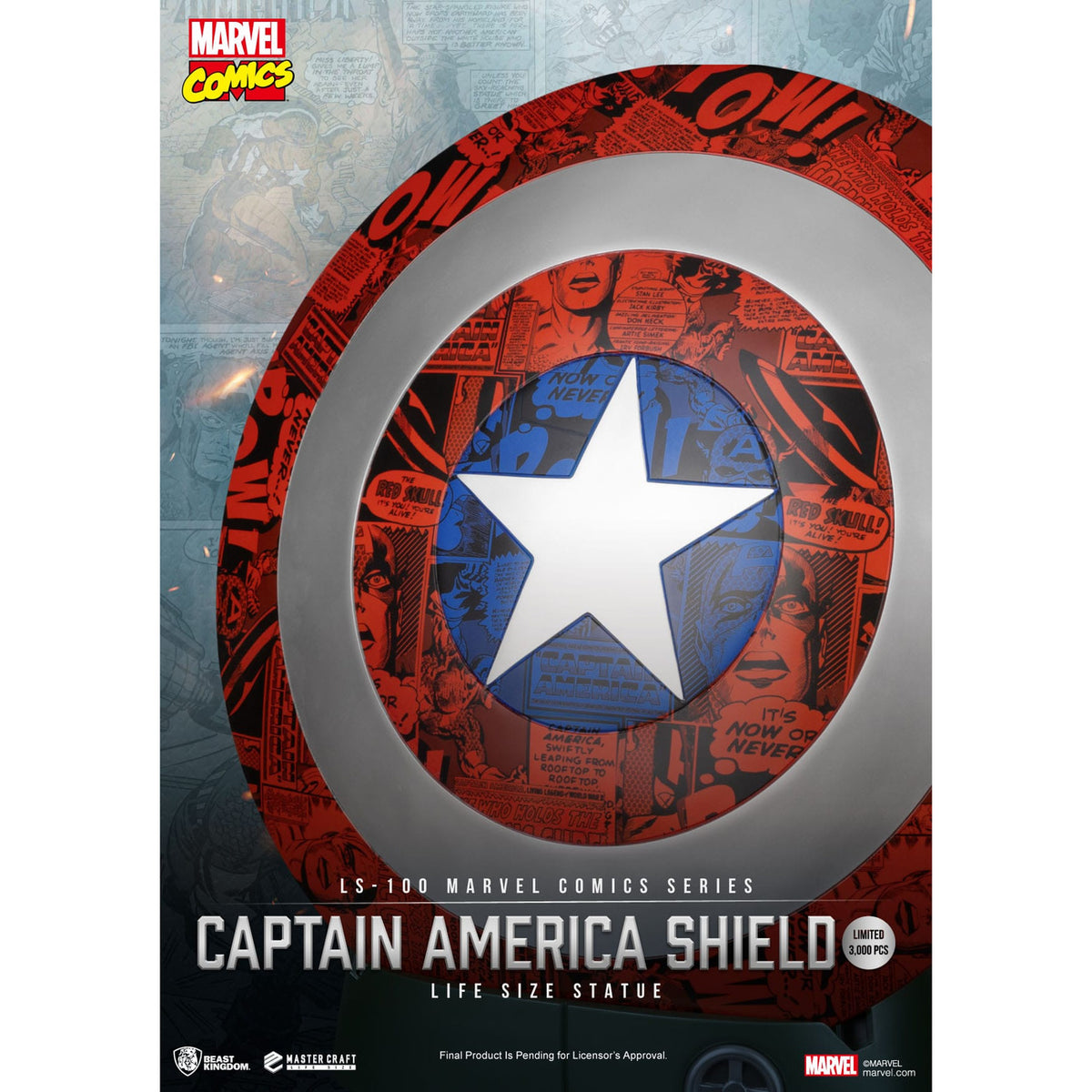 Produktbild Marvel Comics PVC Captain America Schild Life Size Statue