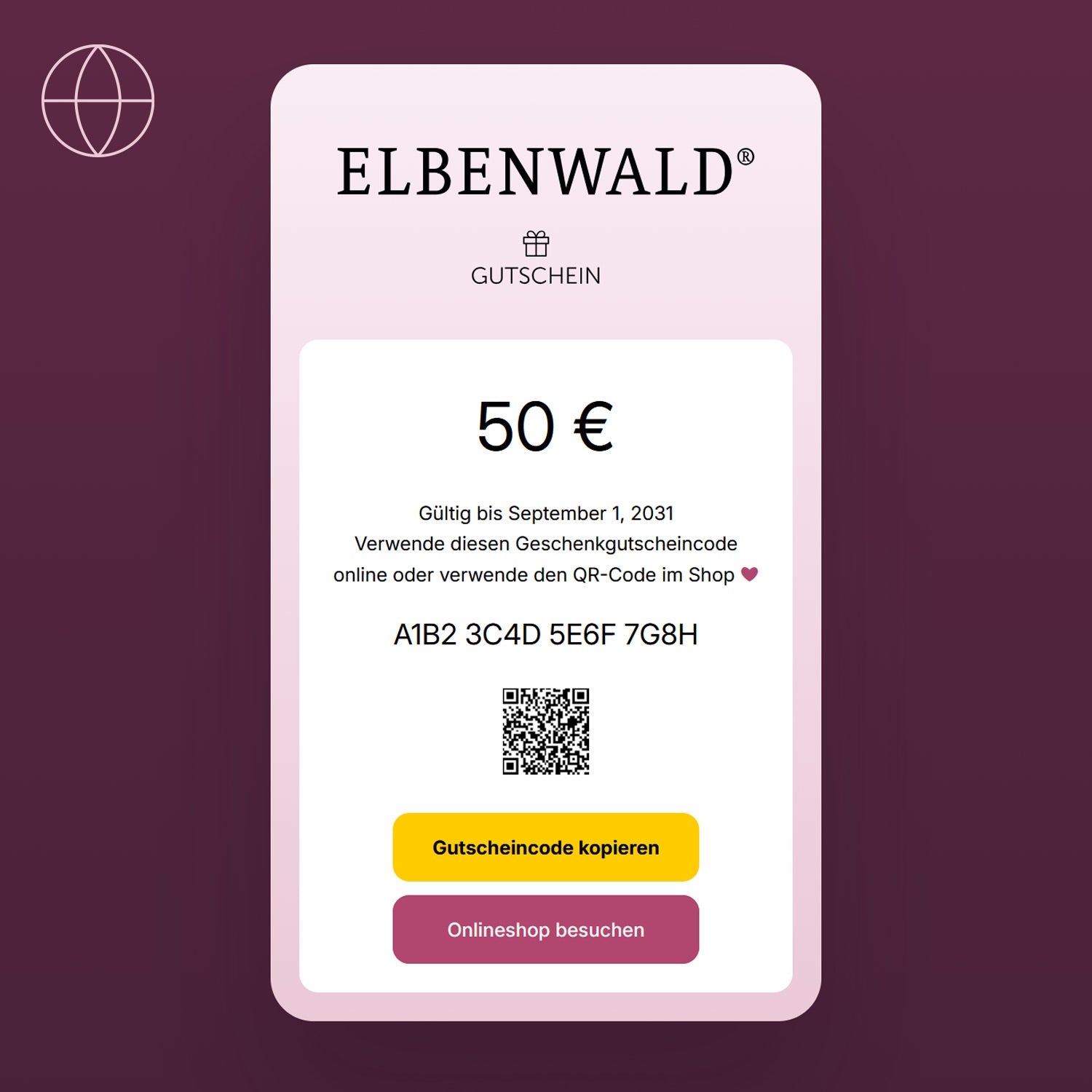 Produktbild Digitaler Geschenkgutschein