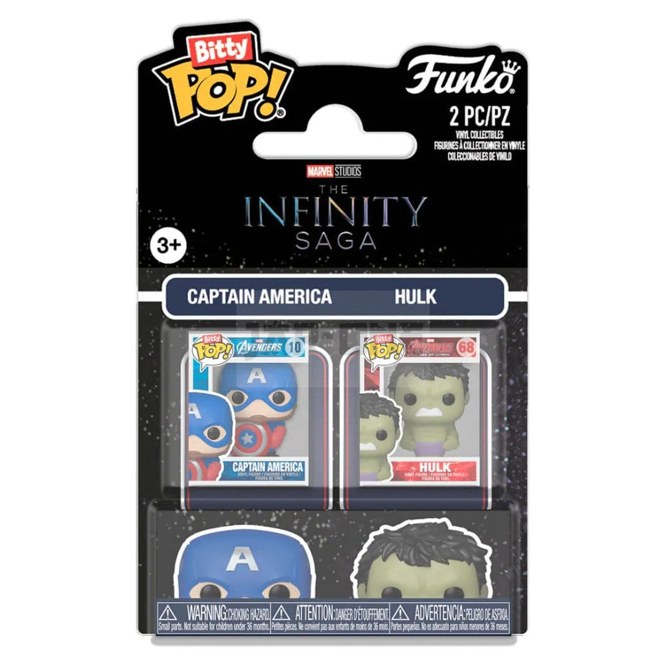 Produktbild Marvel IS Bitty POP! Vinyl Figuren 2er-Pack Cap & Hulk 2 cm