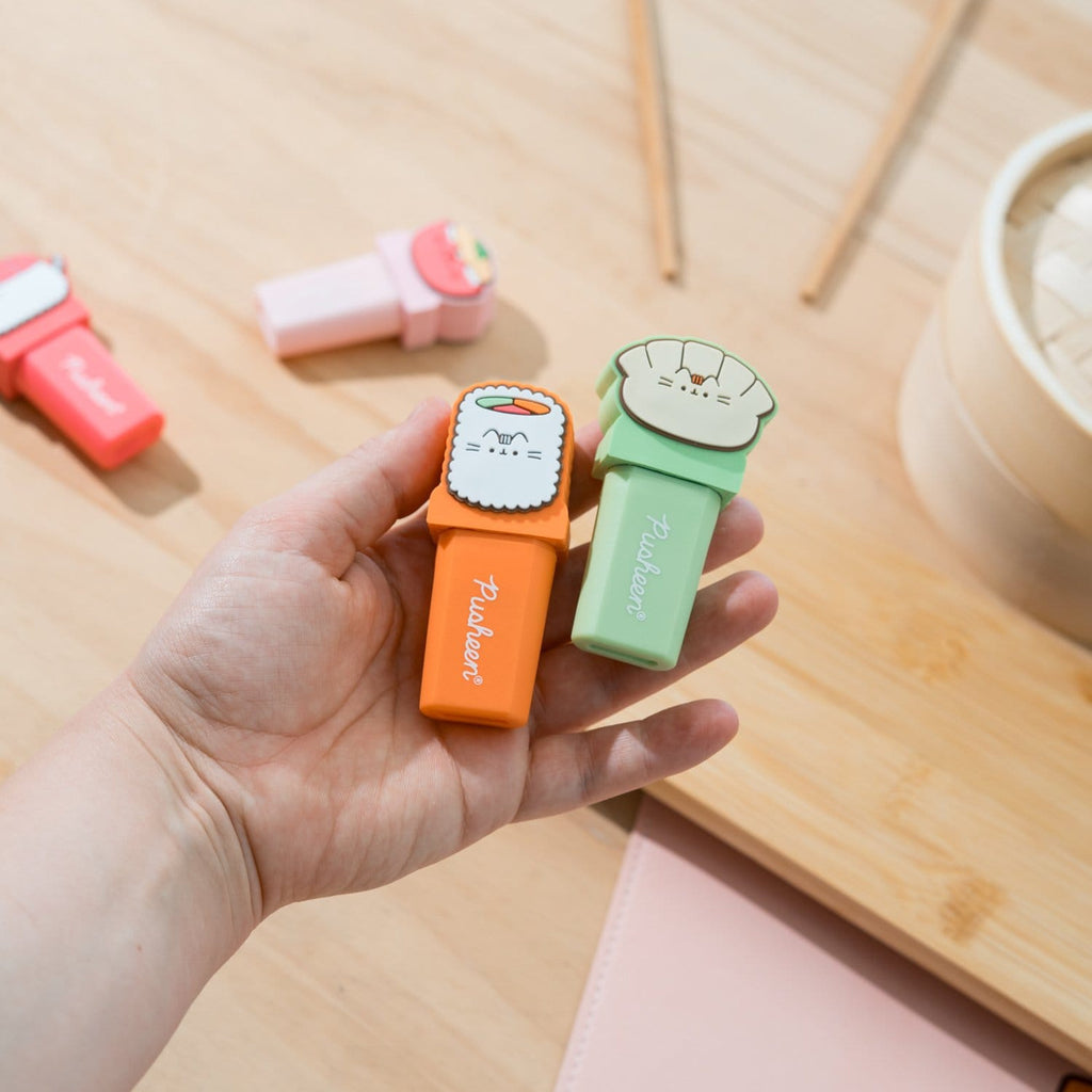 Produktbild Pusheen Textmarker mit Topper Sushi Roll 4er Set