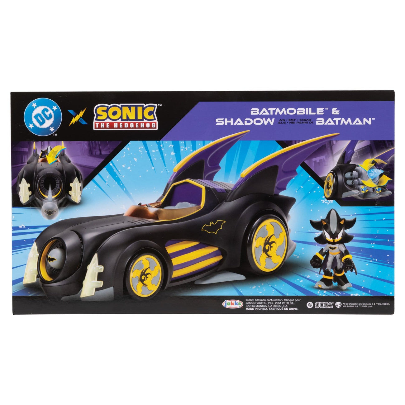 Produktbild DC x Sonic - The Hedgehog Actionfigur mit Fahrzeug Shadow