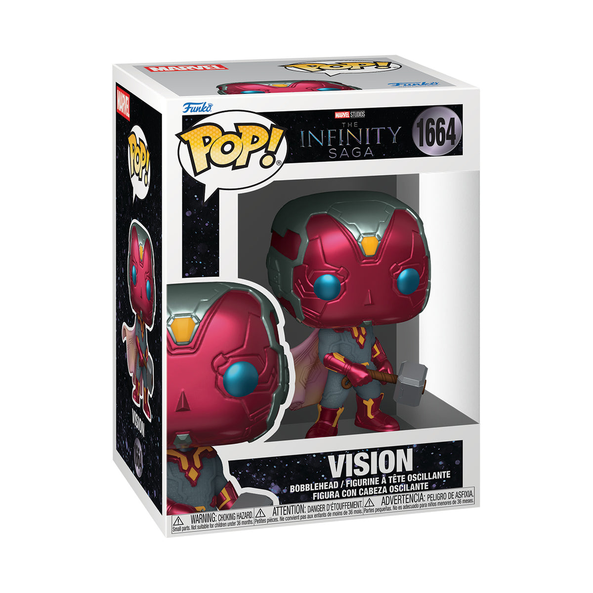 Produktbild Marvel Infinity - Vision mit Mjolnir Funko Pop Wackelkopf-Figur