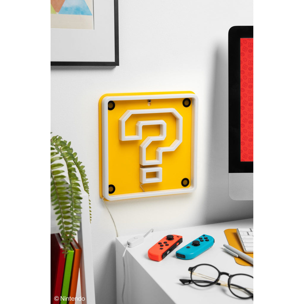 Super Mario LED Neon Wandleuchte Question Block 24 x 24 cm