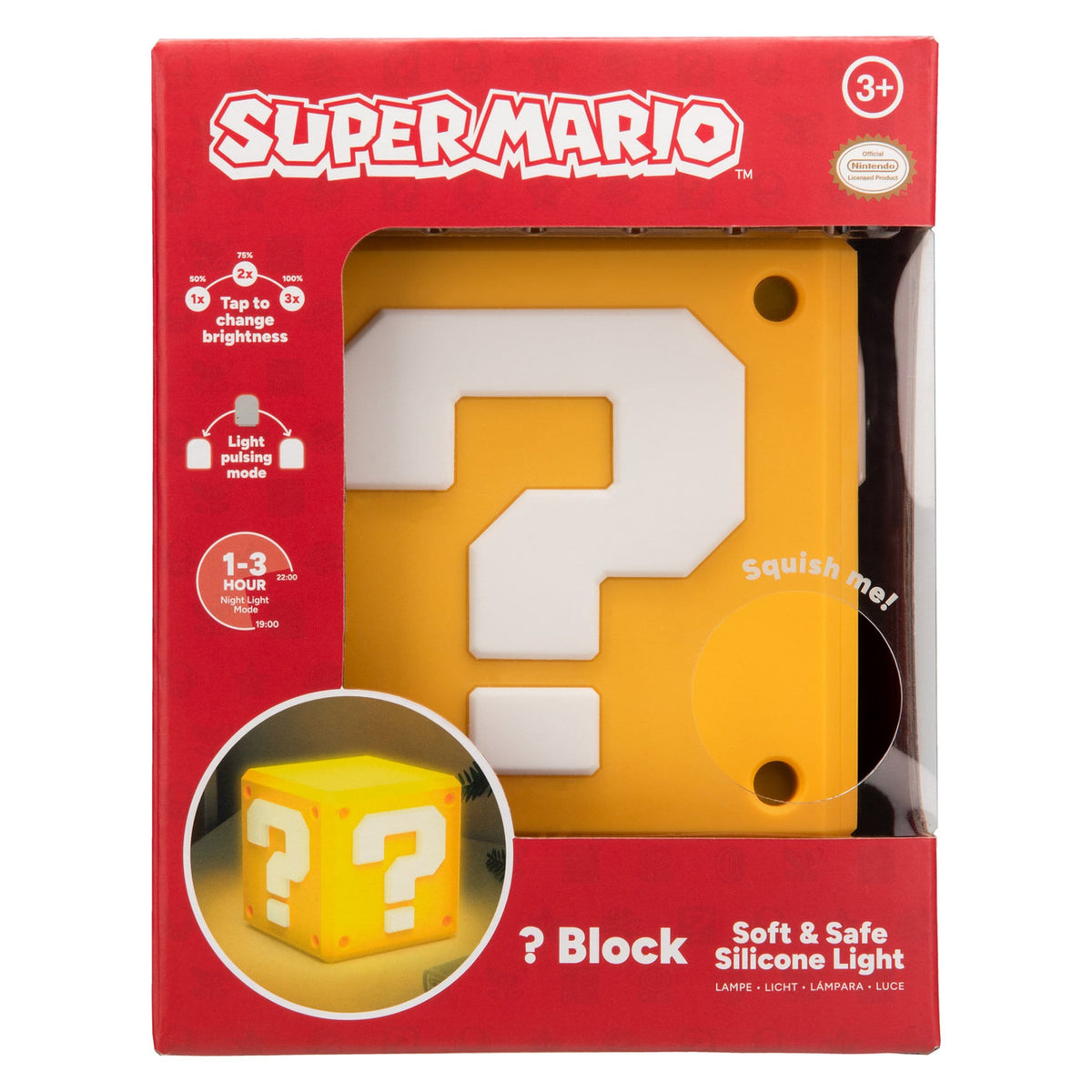 Produktbild Super Mario SquishyGlo Silikon-Leuchte Question Block