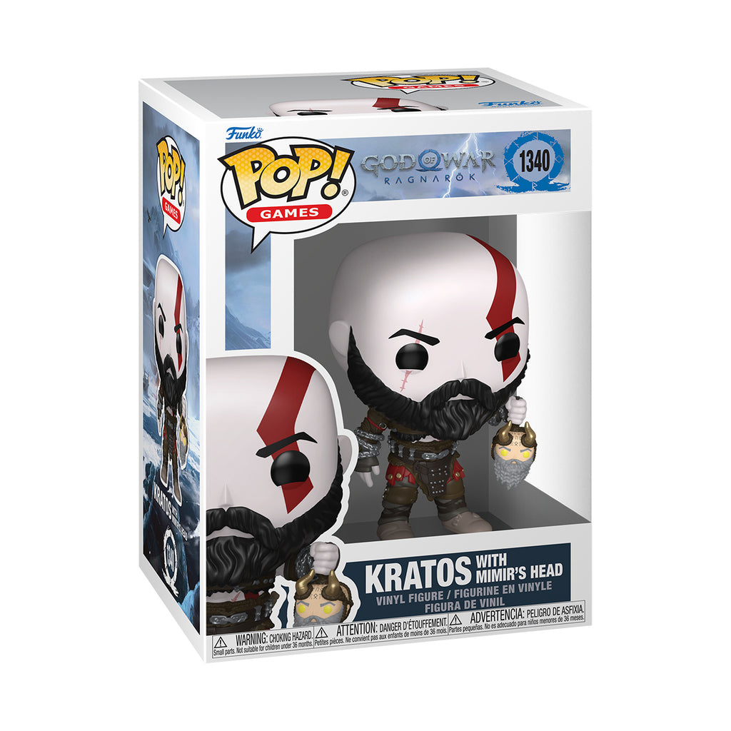 Produktbild God of War: Ragnarok - Kratos mit Mimir’s Kopf Funko Pop Figur
