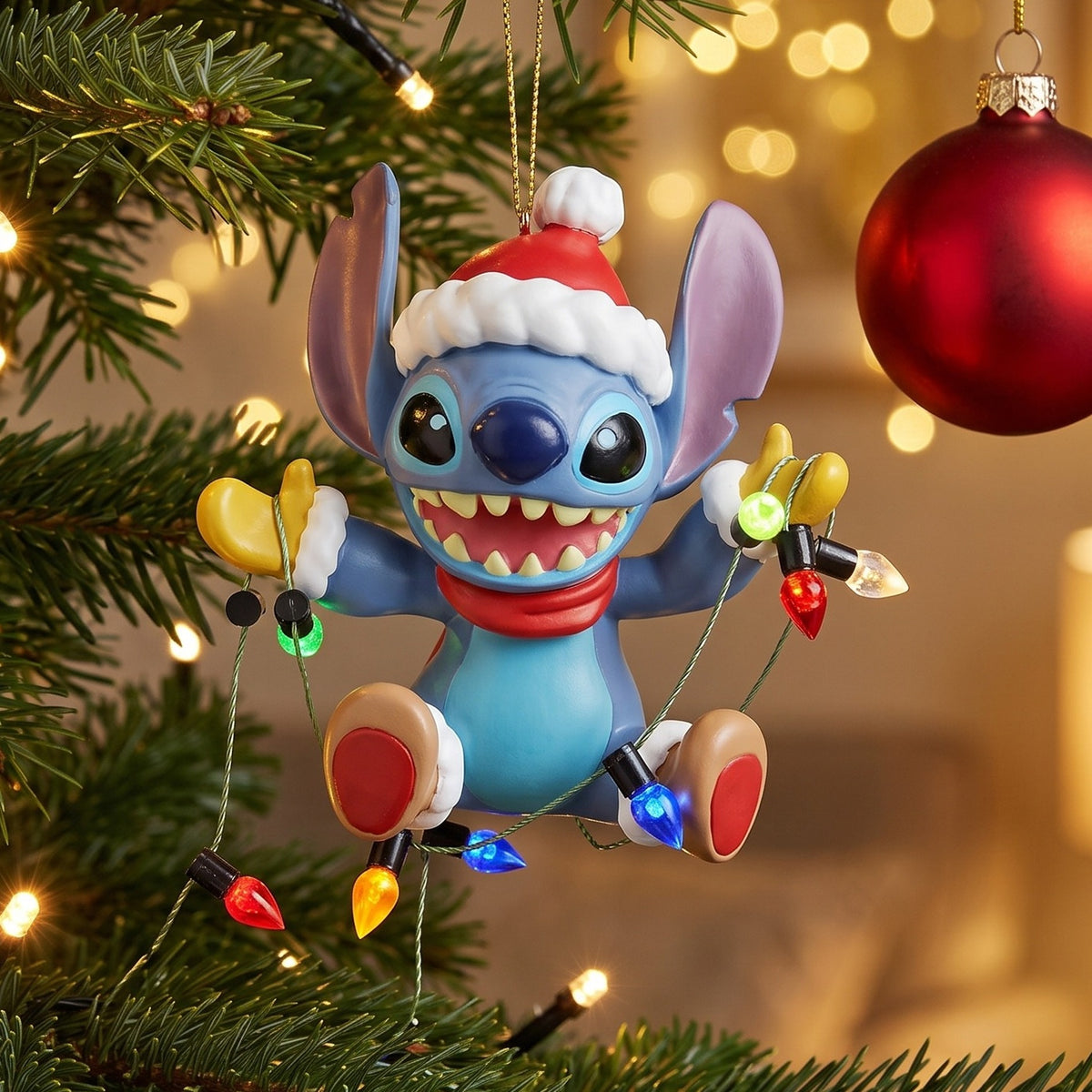 Produktbild Stitch mit Lichterkette Weihnachtsbaum-Schmuck - Lilo & Stich