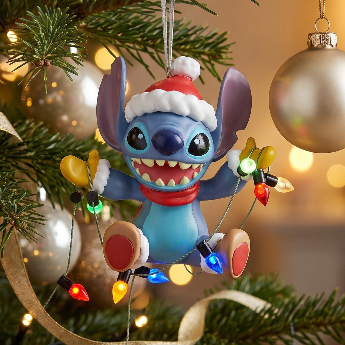 Produktbild Stitch mit Lichterkette Weihnachtsbaum-Schmuck - Lilo & Stich